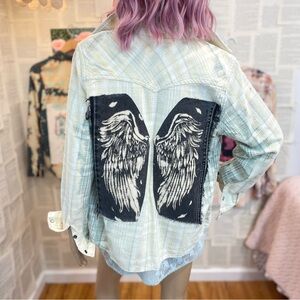 Custom Upcycled Bleached Flannel Shirt